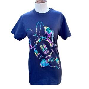 NWT Disney Minnie Mouse Movie Quotes Pastel Silhouette Graphic Tee Women's S NEW